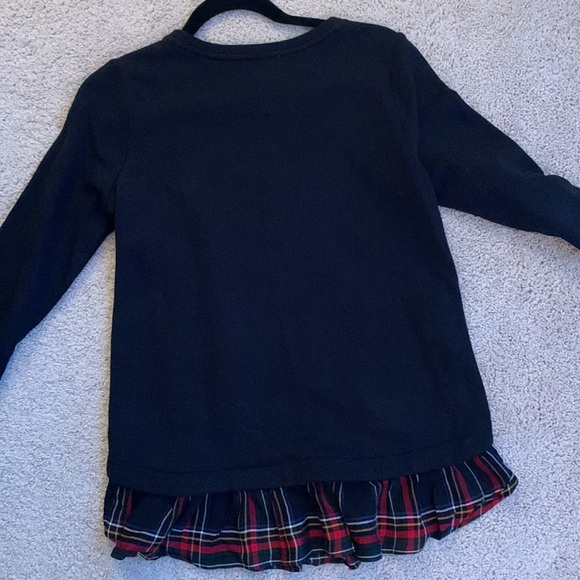 Loft Black Top with Plaid Ruffle Trim - Picture 6 of 8